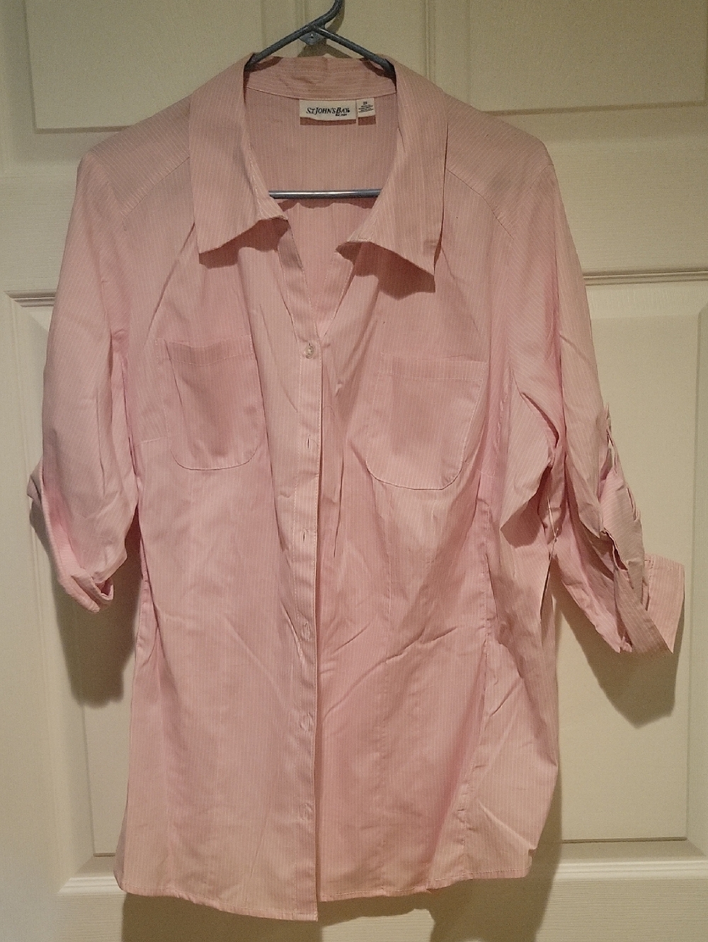 St. John's Bay Pink Striped Button-Up Shirt